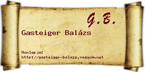 Gasteiger Balázs névjegykártya